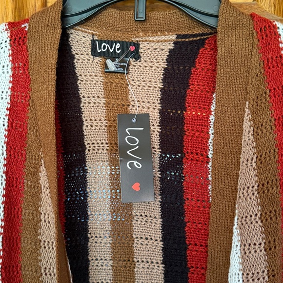 Love Striped Maxi Cardigan Sweater NWT - Picture 2 of 6